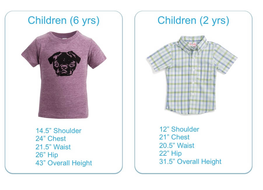 children s sizing Clothing Photography Services